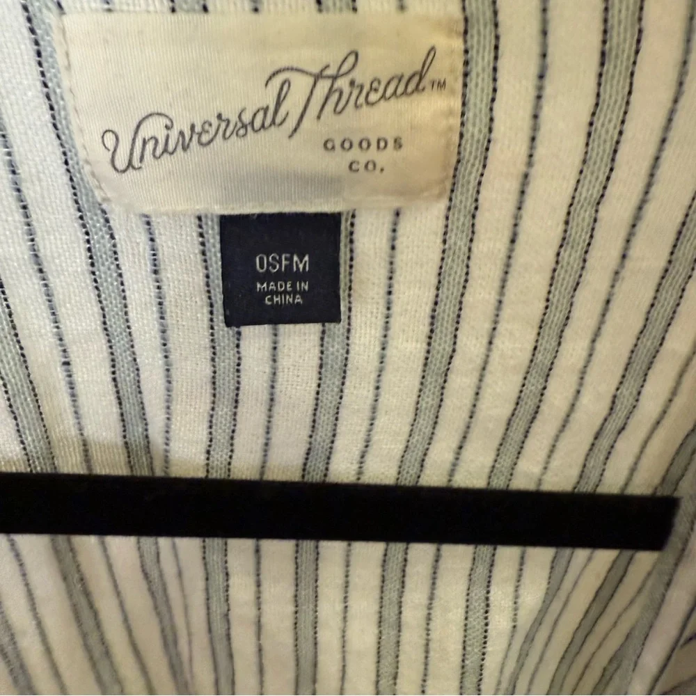 Universal Thread Women’s Linen/Cotton Railroad Stripe Open Cardigan sz OSFM